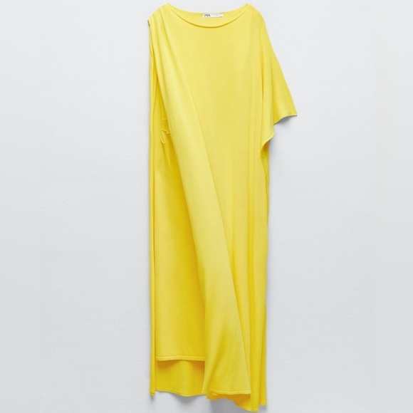 Zara unique long knit cape dress- size L NWT - Picture 7 of 10